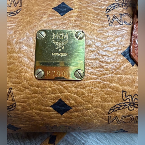 MCM Cognac Mini Bag with Gold Accents - Picture 3 of 13